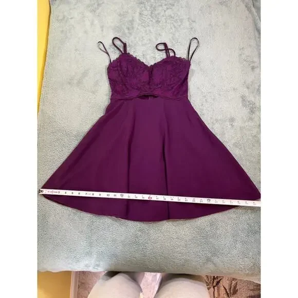 City Studio Purple Juniors Dress US 7 Made in China RN Number: 163221 - Picture 4 of 6
